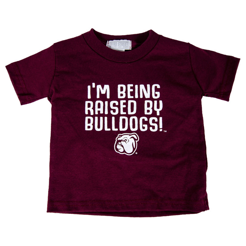 Baby T-Shirt Short Sleeve I'm Being Raised By Bulldogs