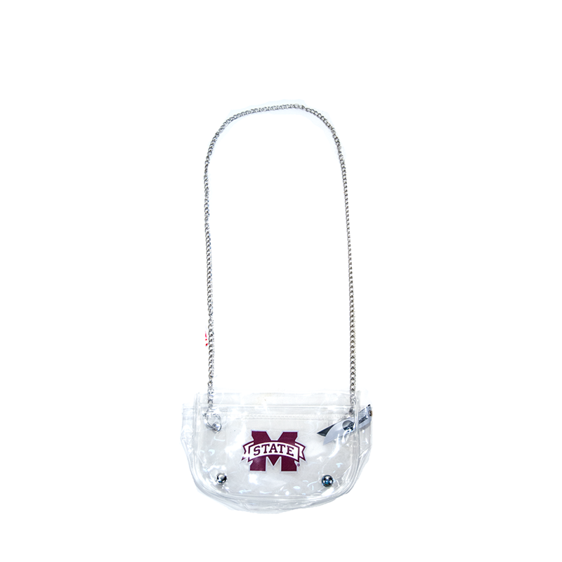 Little Earth Productions, Inc. Bag Clear Crosbdy/ Waist Pck Silver Chain M-State