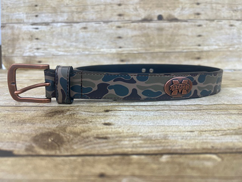BELT Leather Conchos COPPER M-State Camo OLD SCHOOL NO TIP