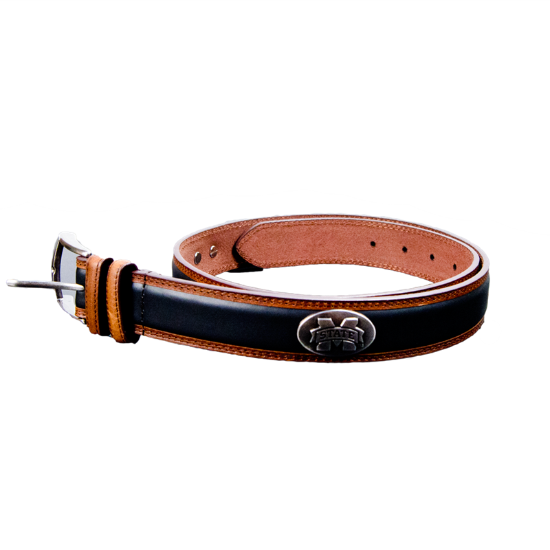 BELT Leather TWO TONE STCH M-State Conchos