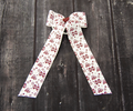 Wee Ones L Bow Hair Knot Maroon College Star Prnt W Streamers Standing Bulldog M-State
