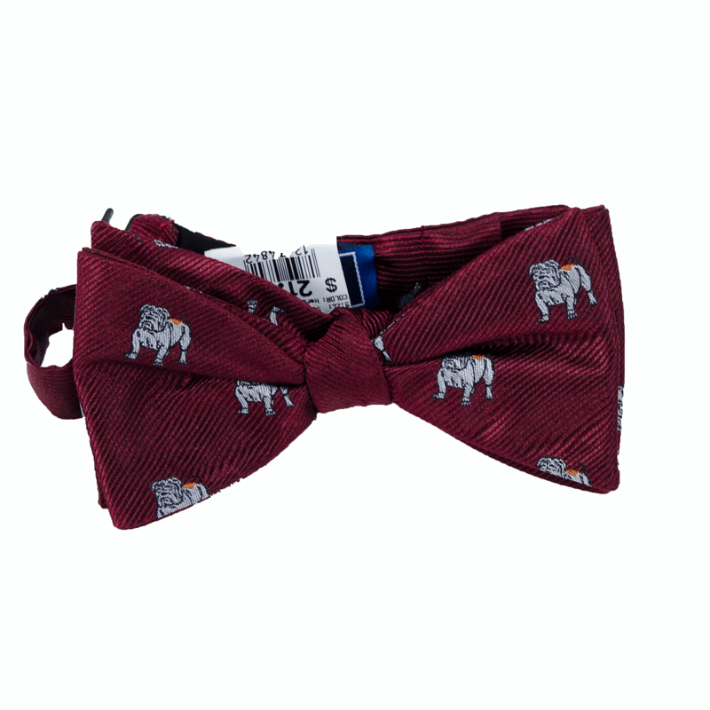 Bow Tie Men's Pre-Tied Bulldog Silhouette