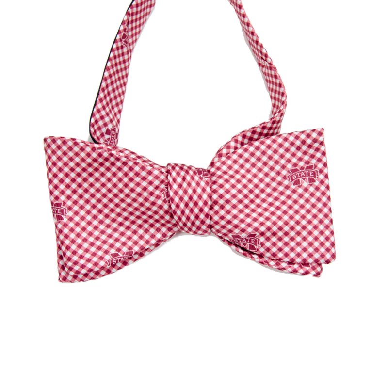 Global Neckwear Maroonecklaceeting Bowtie Untied Solk Btrfly Gingham M-State All Over