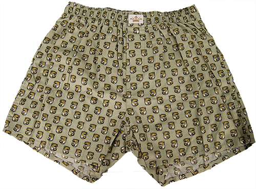 Men's Boxer Bulldog Stencil Gold Pattern All Over