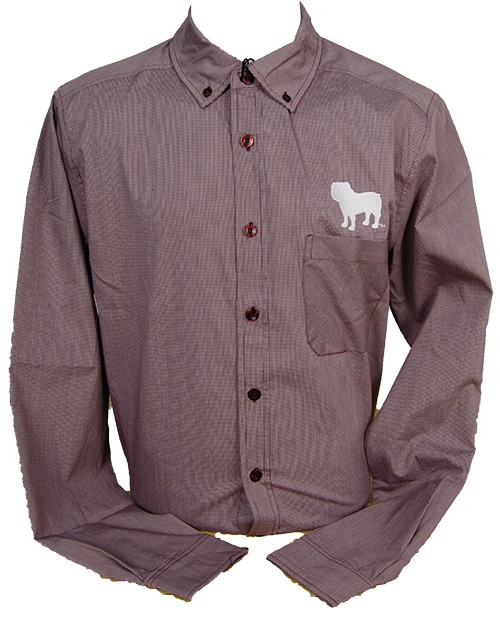 Men's Button Down Bulldog Silhouette