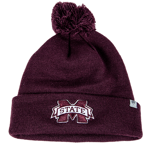 Top Of The World Cap Beanie Cued Knit M-State Pom Pom