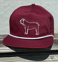 Hovi Dry Goods L Cap Baseball Cotton Bill Flat Rope White  Stndg Bulldog Outline Sd Prfl Adjustable