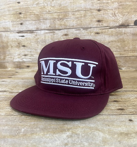 The Game Cap Baseball Flat Bill MSU Double Bars