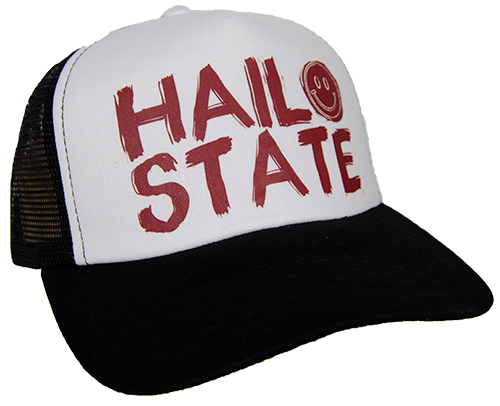 Cap Baseball Truckr Hail State Smily Fp White Mesh Back Adjustable
