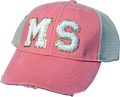 Melanie Bell Cap Trucker MS Looped Stitch Glitter Mesh Distressed Bill
