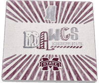Thirstystone Resources, Inc. Coaster Single Square Dawgs Mississippi State Shape Of MS W Sunray Lines Above Below