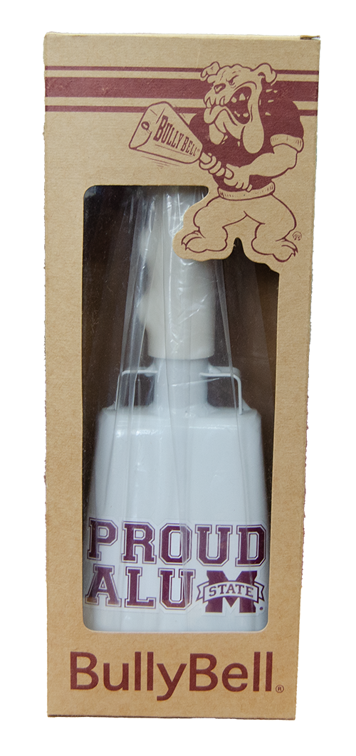 University Screenprint/Bully Bell Cowbell With Proud Alum M-State Decal Boxed