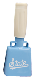University Screenprint/Bully Bell Cowbell Small Blue State Script White