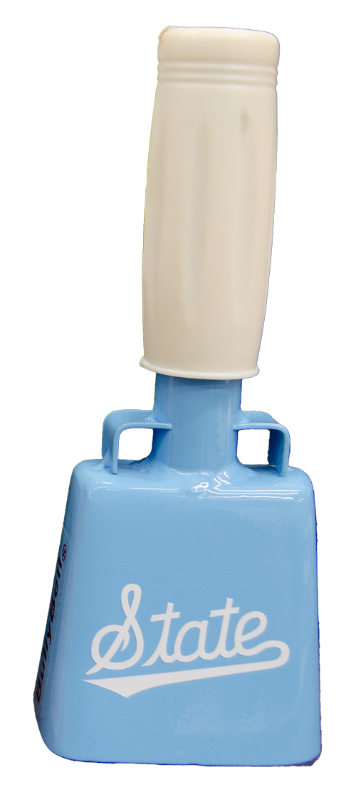 University Screenprint/Bully Bell Cowbell Small Blue State Script White