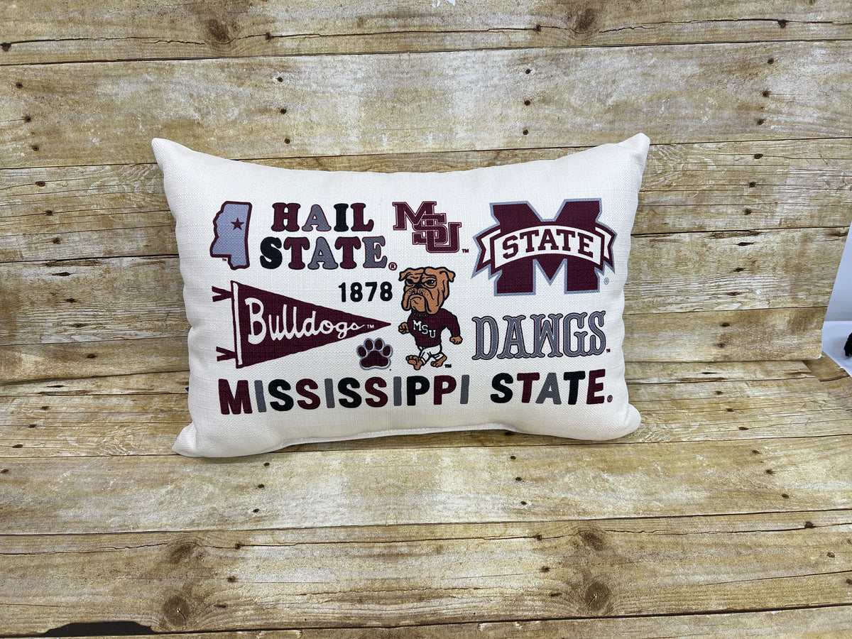 The Little Birdie/Varsity Pro, Inc. Home Pillow Collegiate Cluster Var MSU Logos No Piping