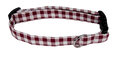 Dog Collar World Dog Collar Med Maroon Gingham