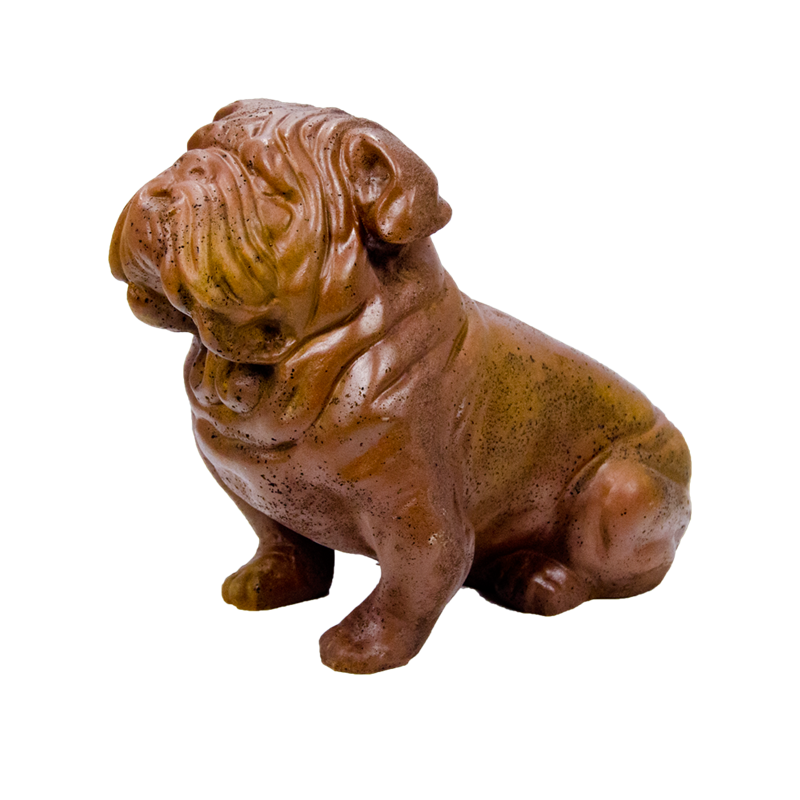 Orlandi Statuary Figurine Bulldog 13" Sitting Little Brutus Sand