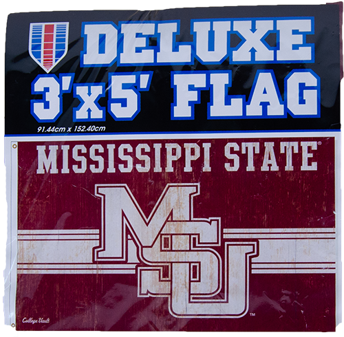 Wincraft Inc. / Stockdale Technologies Flag 3X5 Deluxe Mississippi State MSU Interlocked Stripes Vintage