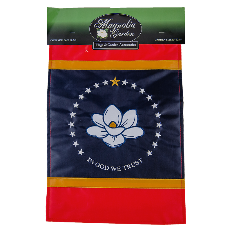 Magnetnolia Garden / Dicksons, Inc. Flag Grdn State Of MS Flag Magnetnl Flwr In God Ds Dbl Applique