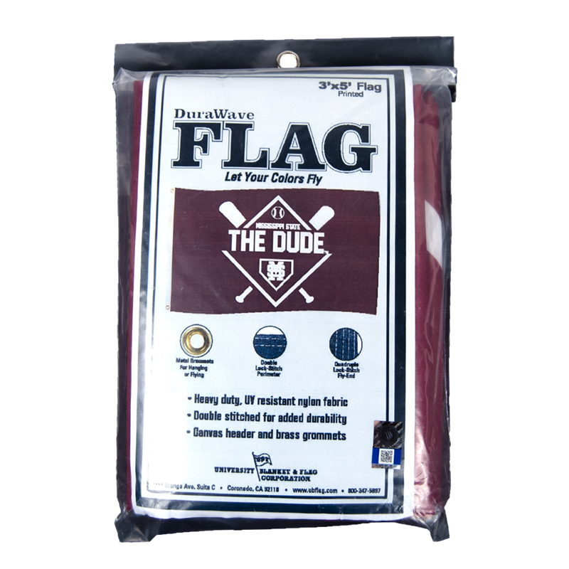 University Blanket & Flag Corp. Flag 3X5 The Dude Cross Bats Baseball Diamond M-Over-S Durawave