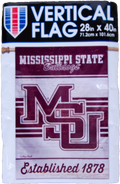 Wincraft Inc. / Stockdale Technologies Flag Vert 28X40 Mississippi State Bulldogs MSU Interlocked Est 1878
