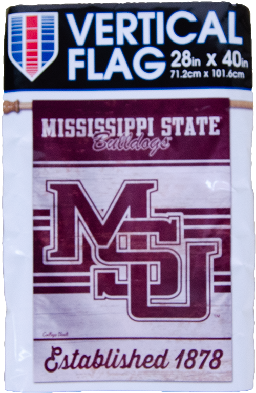 Wincraft Inc. / Stockdale Technologies Flag Vert 28X40 Mississippi State Bulldogs MSU Interlocked Est 1878