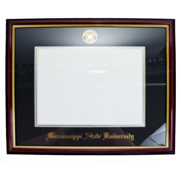 University Frames, Inc. Diploma Frame Petite Mahogany Gold Embossed Seal Gold Trim