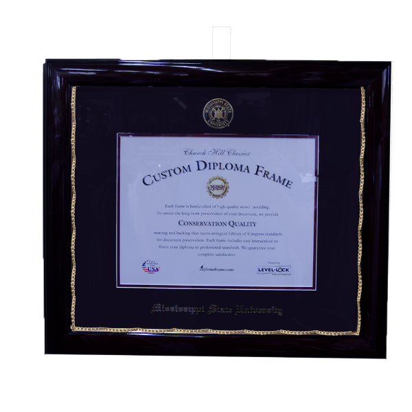 Church Hill Classics Diploma Frame Veterinary Cherry Gold Medallion Black Mat