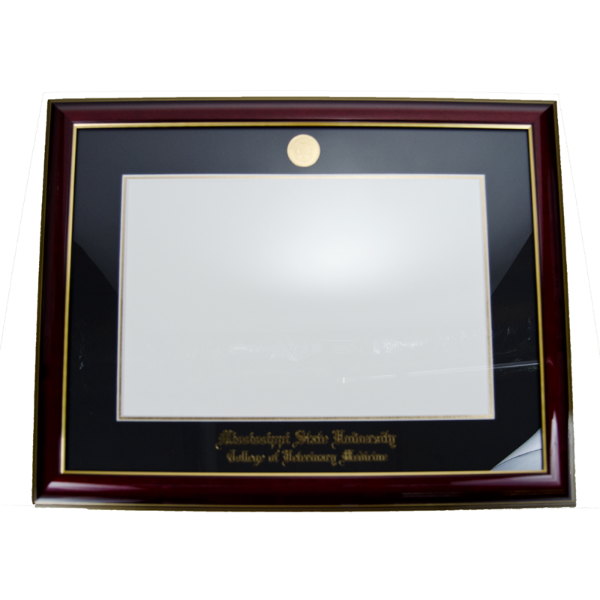 University Frames, Inc. Diploma Frame Veterinary Classic Mahogany Gold Trim And Gold Medallion
