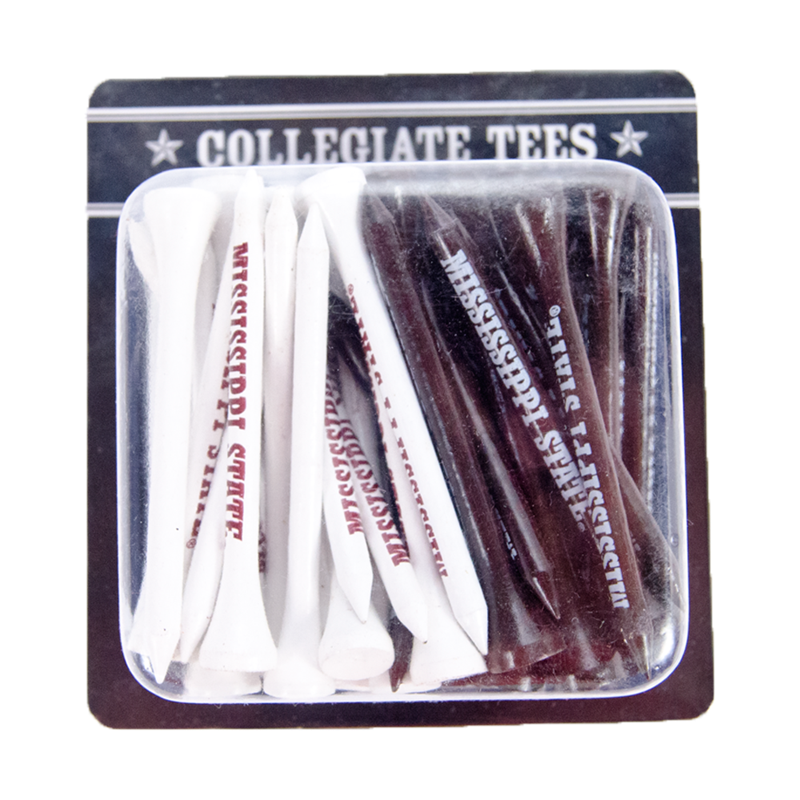 Team Golf Golf Tee 50Pk Mississippi State Maroon White
