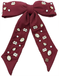 Brianna Cannon Hair Bow Barrette Rhinestones Pearlong Sleeve Lapel Pins M-State Logo