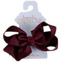 Beyond Creations Hair Bow Med Solid Maroon Knot