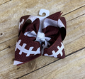 Beyond Creations Hair Bow Xl Crisscrossed Bwn White Football Laces