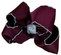 Beyond Creations Hair Bow Xl Crocodilehet White Trim Mrn Grosgn Knot