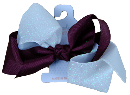 Beyond Creations Hair Bow Xl Crscrsd Gltr Mt White Mrn Grosgrain Mrn Knot