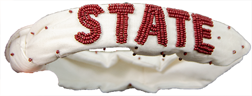 Hair Hooded Band Beaded Maroon Hail State