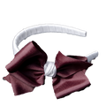 Beyond Creations Hair Hooded Band Hard Maroon W/ White Knot