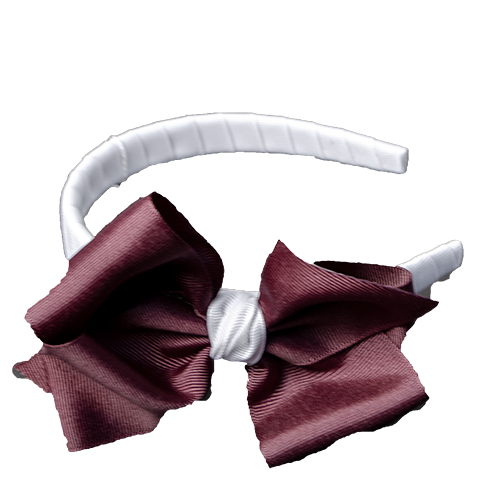 Beyond Creations Hair Hooded Band Hard Maroon W/ White Knot
