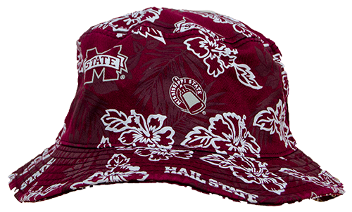 Hat Bucket Flwr Ptrn Hail State Cowbl M-State