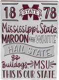 Glory Haus Home Canvas Block Spirit 1878 M-State Mississippi State Maroon & White Hs Go Bulldogs MSU This Is Our State