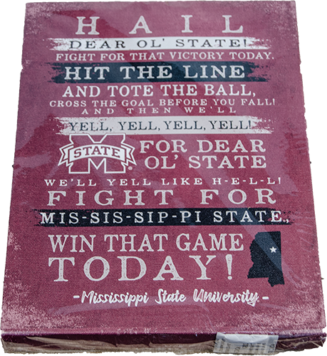 Canvas Fight Song Stripes MSU
