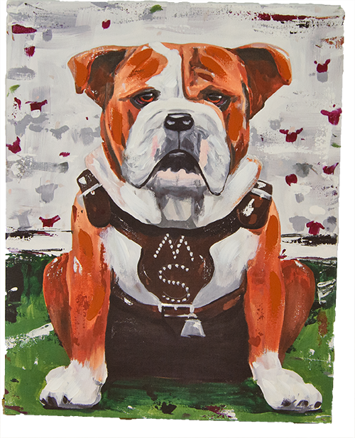 Glory Haus Home Canvas Small Sitting Bulldog Rlong Sleevetc Collar