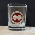 Square Shot Glass Pewter Emblem M-State