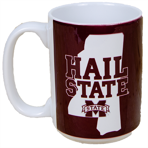 Mug 15 oz. State Of MS Outline Hail State M-State