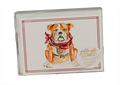Handpainted Notecards Combo Petite Bulldog with Scarf