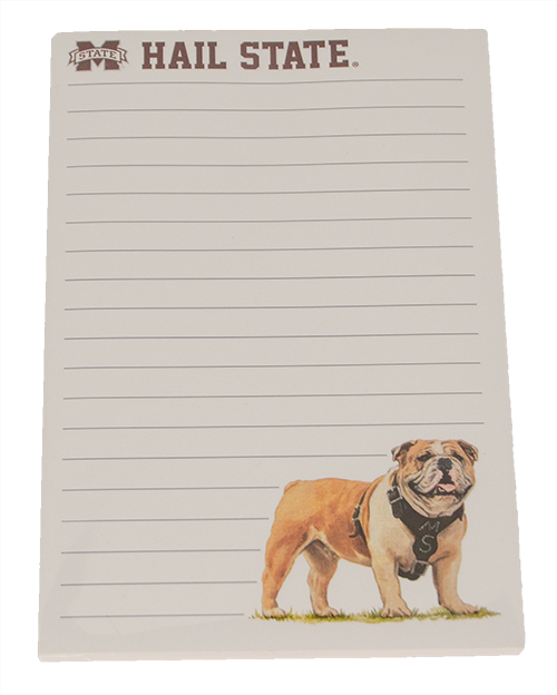 Valiant Gifts Wholesale Home Notepad Mascot M-State Hail State Bulldog No Magnet