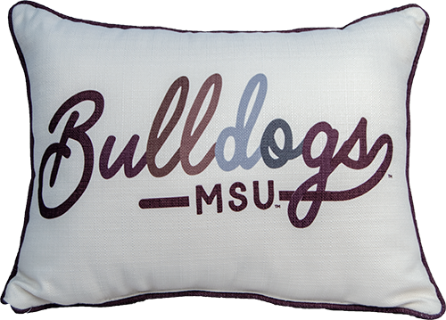 Pillow Little Birdie Bulldogs MSU Multicolor