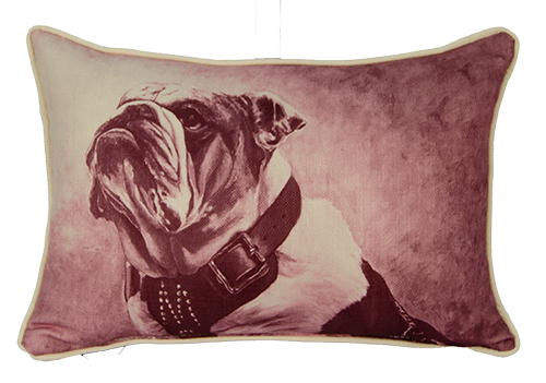 Pillow Little Birdie Dak The Bulldog Maroon With Piping