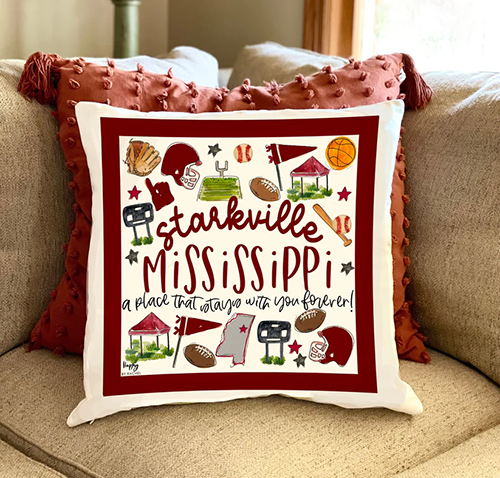 Pillow Double Sided Various Symbols "A Place That Stays With You Forever!"