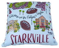 Pillow Double Sided Starkville Collage "Saturdays Are For Football And Tailgates"